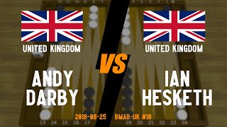 Andy Darby vs Ian Hesketh - BMAB-UK #18 - 2018.06.25 - Backgammon Game Replay screenshot 5