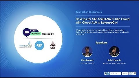 [Webinar] - DevOps for SAP S/4HANA Public Cloud with Cloud ALM & ReleaseOwl