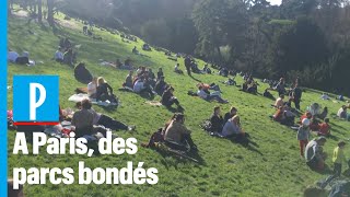 Des parcs bondés dans Paris malgré les mesures de confinement