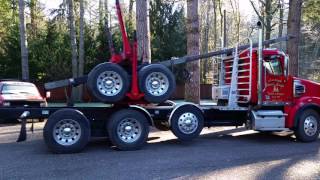 Logging Company Western Washington, Loggers & Trailmax Equipment Trailer, Freightliner Log Truck