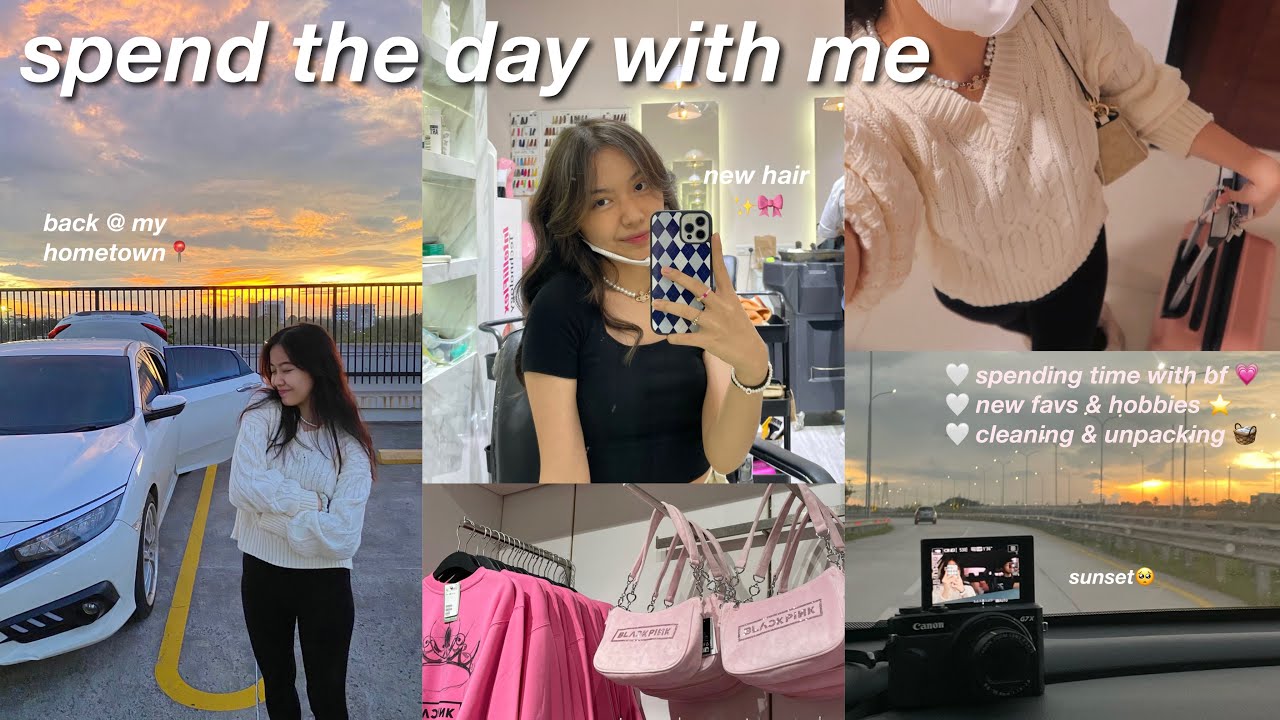 A DAY IN MY LIFE *back hometown* : new hair, spending time with bf, cleaning & unpacking things!⋆｡°✩