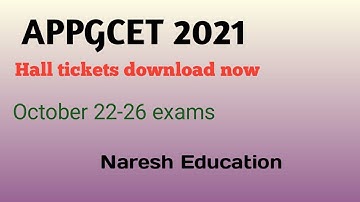 APPGCET Hall tickets download by Naresh Education