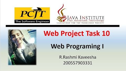 Java Institute || Web Programing 1 || eShop Project Task 10