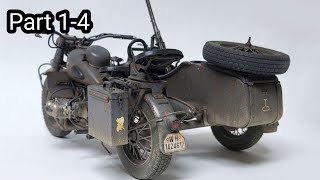 ITALERI 1/9 German Military Motorcycle & German Infantryman Part1-4