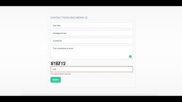 Contact Us Form Demo | Backbone JS