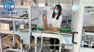 Tray former machine and manually load product conveyor line box folding tray erecting machine