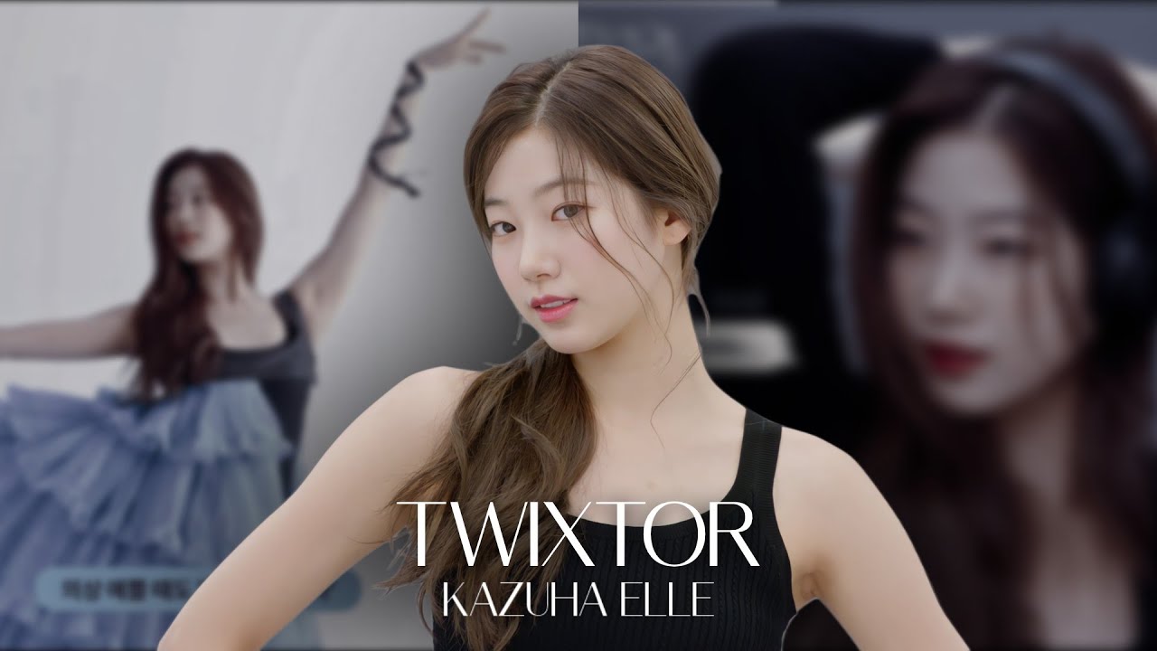 SLOWMO Twixtor Kazuha photoshoot Elle Korea Le Sserafim clips for edits 4K 2K