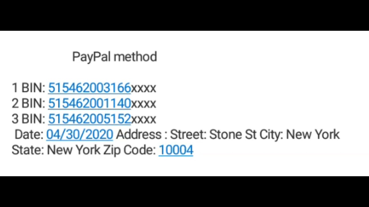 Bin para paypal 2021 YouTube