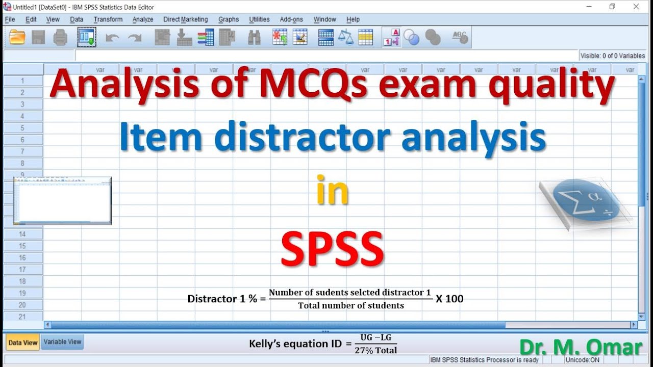 Analysis of MCQs exam quality Item distractor in SPSS using percentage ...