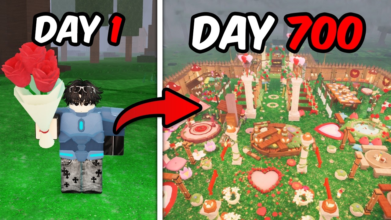 Building the BEST Valentines Base in 99 Nights in the forest (Full Gameplay)