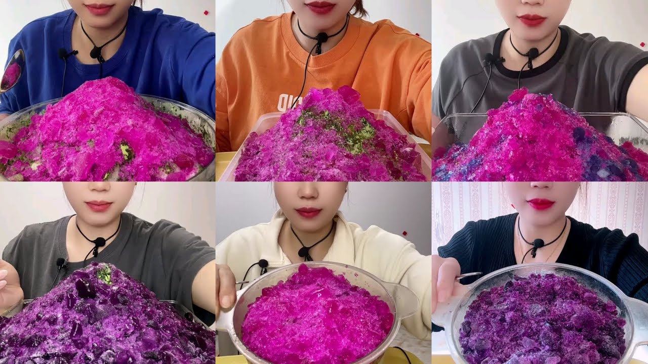 QIAN JEWELLERY ICE EATING WITH MATCHA ASMR ICE EATING 