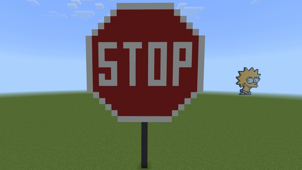 Stop Sign Minecraft Name Minecraft Pixel Art Tutorial - Stop Sign - YouTube