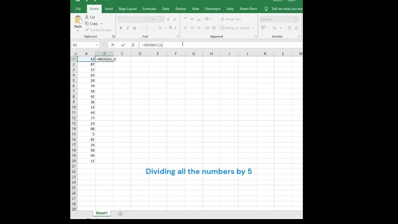 MOD function How to get the remainder of division in excel YouTube