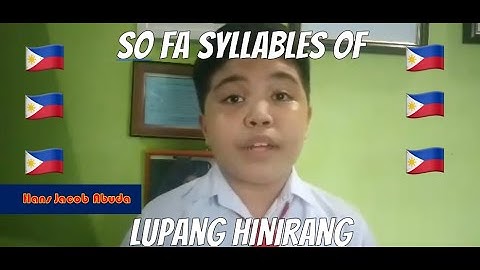 So-Fa Syllables of Lupang Hinirang