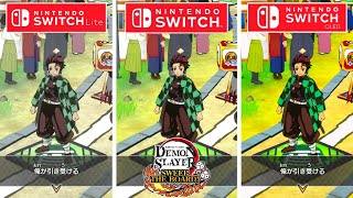 Demon Slayer Sweep the Board Nintendo Switch vs Switch Lite vs Switch Oled Graphics Comparison