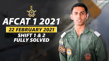 AFCAT 1 2021 Answer Keys 22 February 2021 - Shift 1 & 2 [Fully Solved]