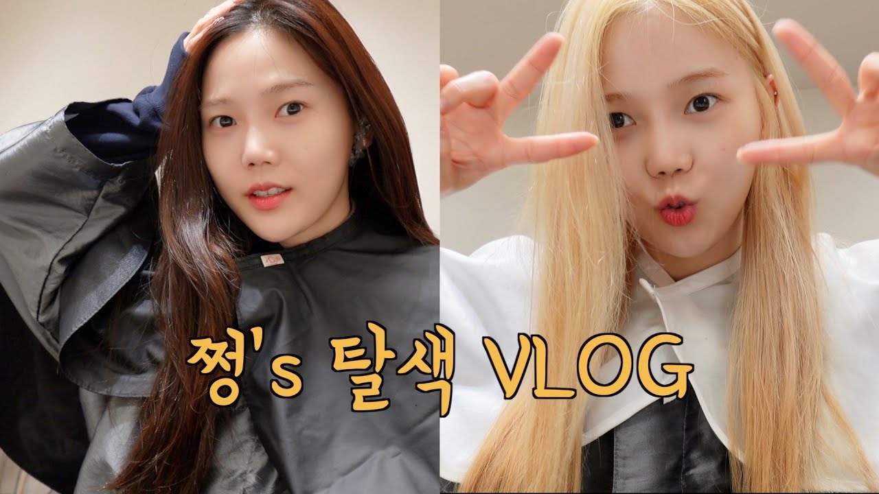 [쩡's VLOG]인생 첫 금발도전!!💛 탈색 브이로그(feat. 오마이걸 컴백)