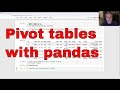 Pivot tables with pandas