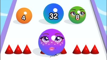 BALL RUN 2048 Game All Levels Latest Update Gameplay Level FI50 - Rainbow Balls