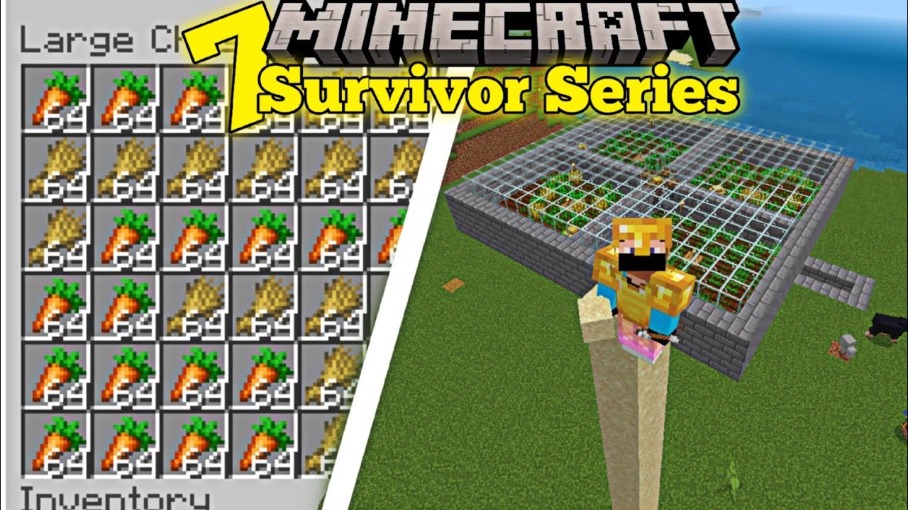 how to make automatic food farm in minecraft pe 1.20 ep8 - YouTube