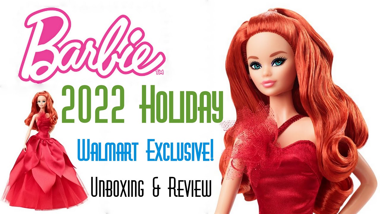BARBIE SIGNATURE 2022 HOLIDAY DOLL RED HAIR 🎄 WALMART EXCLUSIVE 👑 ECW 🌎