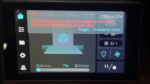 Creality K1C error 508 Storage usage (Easy way to clean it)