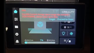 Creality K1C error 508 Storage usage (Easy way to clean it)