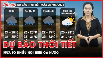 Dự báo thời tiết 26-8: Bắc Bộ có mưa to cục bộ, Trung Bộ và Nam Bộ mưa rào và giông rải rác