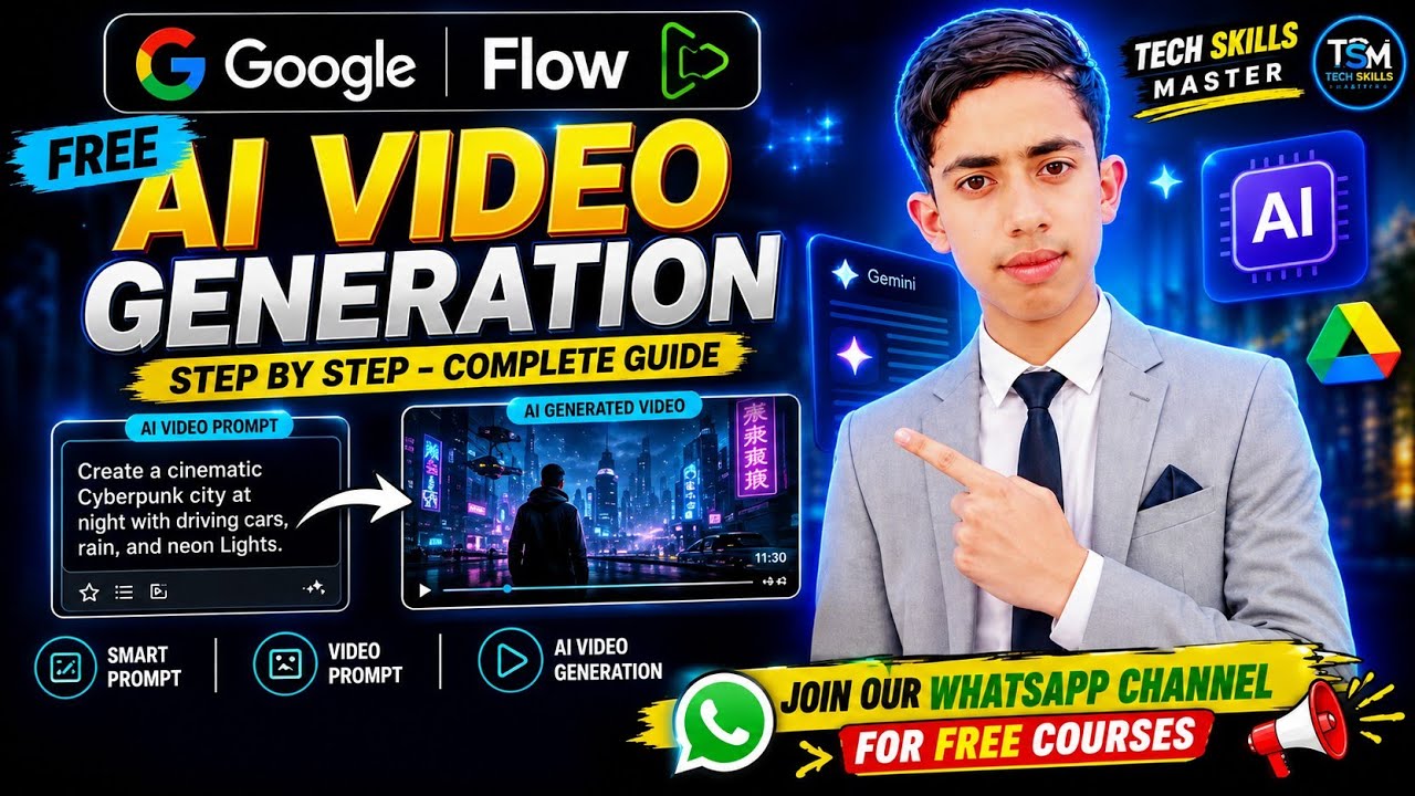 Google Flow AI Video Generator FREE 🔥 | Create AI Videos Step by Step | Complete Tutorial