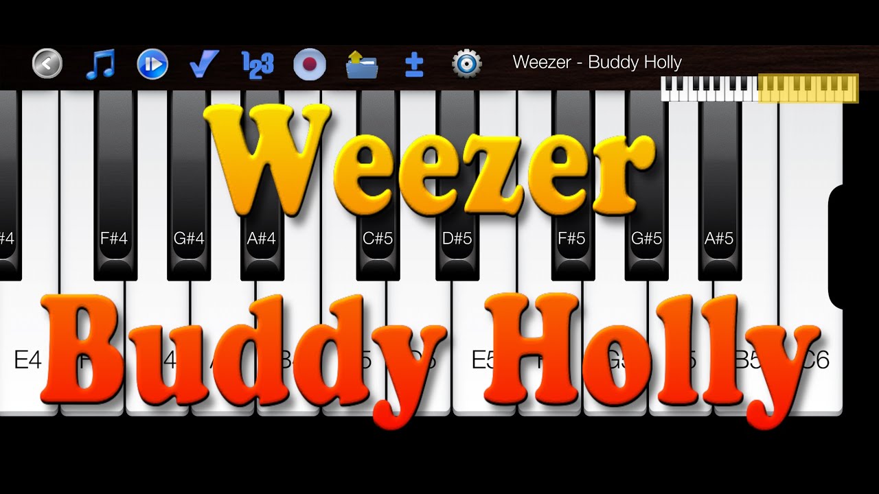Weezer - Buddy Holly - How to play the riff on Piano - YouTube