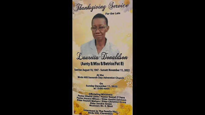 Lauretta Donaldson Funeral (Official Video )