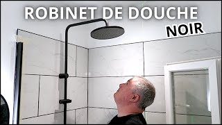 Pose de la robinetterie NOIRE et pare douche NOIR