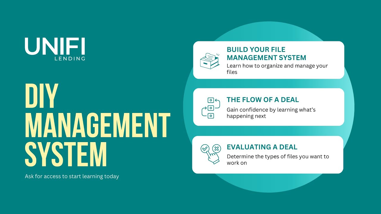 Unifi Lending Associate Program: DIY Management System Training - Build Your File Management System