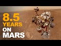 8.5 Years Time-lapse of Curiosity Rover Driving &amp; Drilling on Mars [Front Camera View]