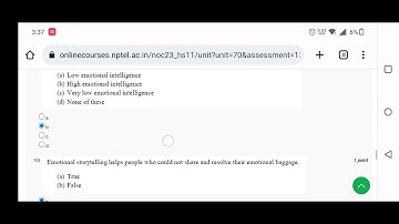 Emotional intelligence | Assignment -6| Week - 6| NPTEL-2023 | ANSWERS