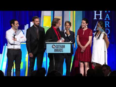 Sean Baker and team winning the Audience Gotham Award for TANGERINE