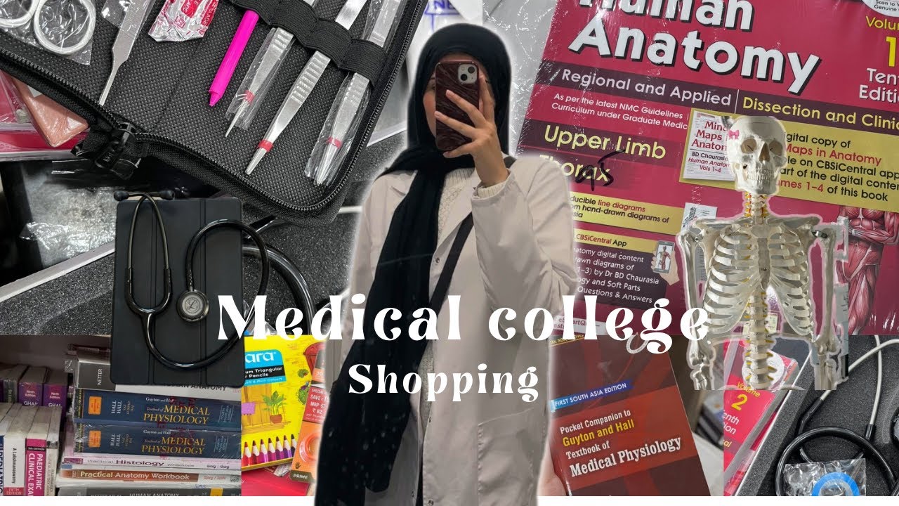 VLOG 🍃: shopping for kashmiri medical college 🩺🥼 medical stationery haul🦴/ hostel shopping 