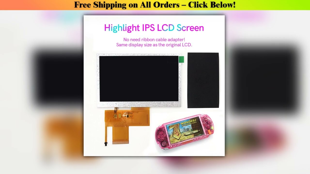 4.3inch PSP 1000 IPS LCD Highlight Screen Display No Need Ribbon Cable Adapter For Sony PSP 1000