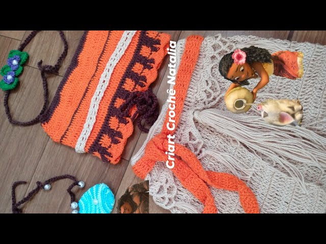 Resenha conjunto Moana baby em crochê 