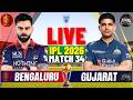 LIVE: RCB vs GT IPL 2026 Match 34 I Bengaluru vs Gujarat I Live Cricket Match Today