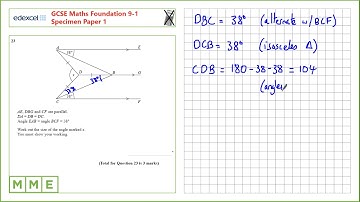 GCSE Maths EDEXCEL Foundation Specimen     Paper 1   Q23 Geometry Problems