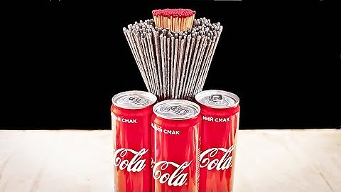 Experiment: A volcano made of sparklers, matches, and Coca-Cola