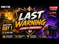 LAST WARNING ROUND 1 | Intense Free Fire Custom Battle 🏆