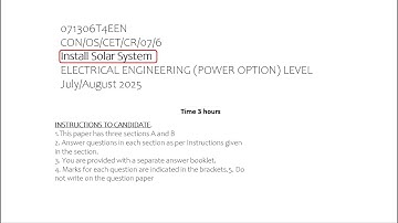 Install Solar System   Electrical engineering  Cdacc Past Paper July 2025 Past Paper With Answers