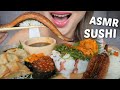 SUSHI ASMR *Giant Nigiris, Uni Sashimi and Tako Sashimi and Pork Gyoza No Talking Eating Sounds| N.E