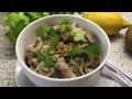 Рисовая лапша с шампиньонами в кокосовом молоке ///// Rice noodles with mushrooms in coconut milk