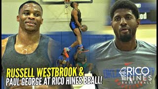 Russell Westbrook & Paul George TEAM UP at Rico Hines Run at UCLA!! Russ CRAZY Dunks!
