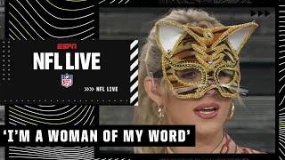 Laura Rutledge wears tiger mask on-air after losing LSU-Florida bet 🤣🐯 | NFL Live
