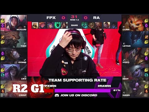 FPX vs RA - Game 1 | Round 2 LPL Spring 2021 playoffs | FunPlus Phoenix vs Rare Atom G1