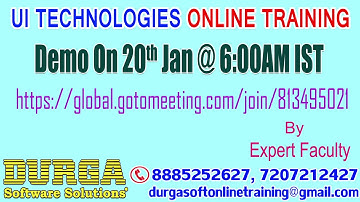 UI Technologies Online training by Expert Faculty Demo on 20th Jan @6:00AM IST